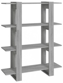 szürke sonoma színű térelválasztó könyvszekrény 100x30x123,5 cm