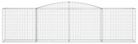 vidaXL 25 db íves horganyzott vas gabion kosár 400x50x100/120 cm