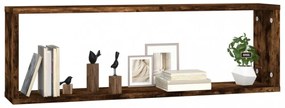 2 db füstös tölgy színű szerelt fa fali kockapolc 80x15x26,5 cm