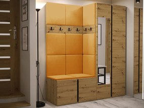 Előszoba Tovenaz XII (artisan tölgy + fekete + sárga) (tükörrel). 1104830