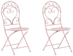 Rózsaszín kerti szék kétdarabos szettben ALBINIA Beliani