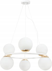 Mennyezeti Lámpa Aura Csillár Fehér Arany Üveg Gömbök Az Asztal Felett 15CM