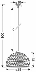 BALLI kábeles függőlámpa 1xE27/40W/230V, bézs