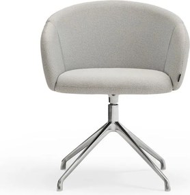 Világosszürke kárpitozott karfás étkezőfotel Add – Teulat