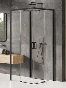 New Trendy Prime Black zuhanykabin 100x90 cm négyszögletes fekete félmatt/átlátszó üveg K-1002
