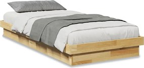 vidaXL tömör tölgyfa ágykeret matrac nélkül 80x200 cm