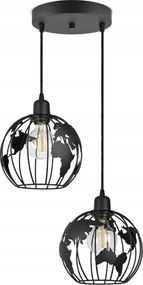 Függő lámpa Csillár Globus Fekete Fehér Szürke