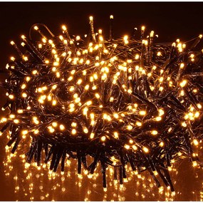 1200 LED-es BOA fényfüzér, kültéri-beltéri hálózati adapteres, időzíthető 6/18 órás, 8 féle fényjátékkal, extra meleg fehér, 24 m,IP44