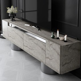 TV szekrény Bohem - Travertine, Silver