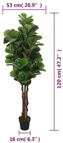 zöld mű-lantlevelűfikusz 134 levél 120 cm