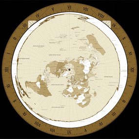 Lapos föld Világtérkép A. Gleason alapján 1892. Felújított 60x60 cm