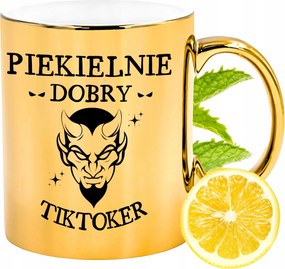 Arany csillogó bögre TikToker Ajándék Nyomtatott Fotóval