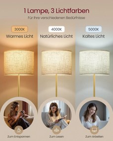 VASAGLE modern olvasólámpa lábkapcsolóval és LED izzóval, arany-fekete