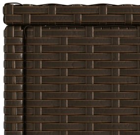 barna polyrattan kerti kisasztal üveg lappal 58 x 27,5 x 55 cm