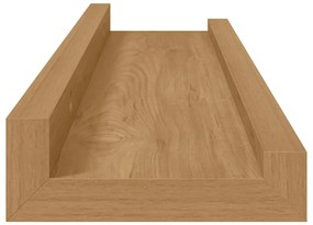 vidaXL Falpolc polcokkal tárolóval 2 pcs Barna 40 x 9 x 3 cm Faanyag