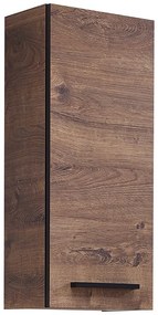 Barna függő fürdőszoba szekrény tölgyfa dekorral 30x70 cm Set 374 - Pelipal
