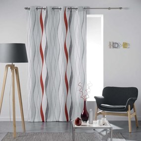 Piros-fehér függöny 140x260 cm Ondulys – douceur d'intérieur