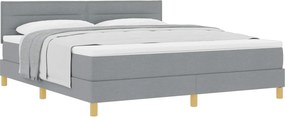 vidaXL Boxrugós ágy matracmal Világosszürke 180 x 200 cm szövet