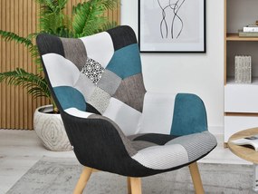Fotel Nutri (patchwork + fekete). Akció -15%. 1110350