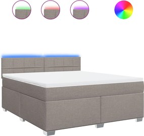 vidaXL tópszínű szövet rugós ágy matraccal 180 x 200 cm