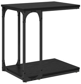 Oldal asztal polcokkal Musta tammi 50 x 35 x 52 cm Faanyag