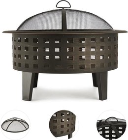 Blumfeldt Boston, tűzrakóhely, tűzhely, Ø60 cm, acél, befeketített