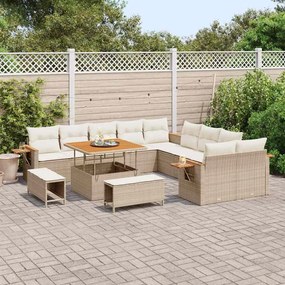 Kerti Kanapé Szett 13 pcs bézs és krémszínű 100 x 100 x 71 cm