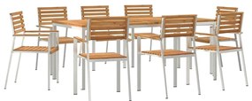 vidaXL Kert étkező szett 9 pcs Barna Tömör Teakfa