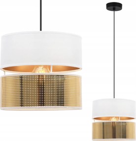 Mennyezeti Függőlámpa Fehér Áttört Lámpabúra Arany Középpel 20CM E27