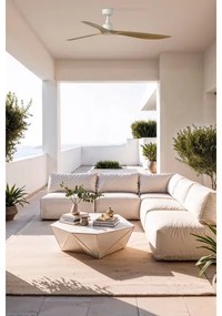 FARO 34361WT - Mennyezeti ventilátor OUTWOOD L barna/fehér, átmérő 150 cm WT IP44 + távirányító