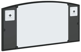 fekete ívelt vas fali tükör 60 x 30 cm