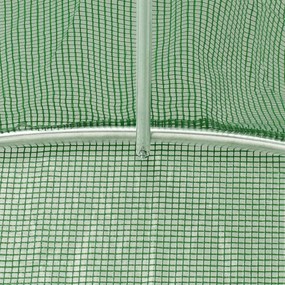 zöld acélvázas melegház 30 m² 10 x 3 x 2 m