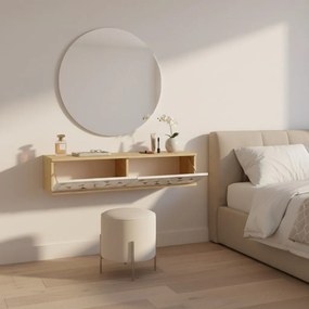 Moka 120 - Sapphire Oak, White, Silver