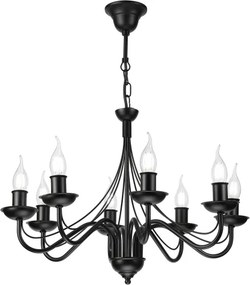 Láncos csillár ANTON 8xE14/60W/230V fekete