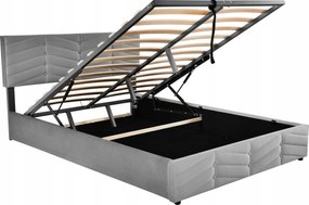 Kárpitozott ágy, dupla Hidraulikus szerkezet Szürke 140x200cm