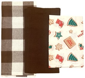 Konyharuha karácsonyi Mézeskalács 45x70cm 3db TiaHome