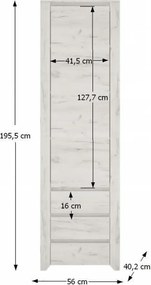 Szekrény typ 10, fehér craft, ANGEL