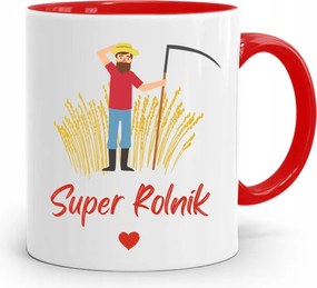 Gazdálkodóknak Piros Szuper Gazdálkodó Bögre Ajándék fényképes nyomtatással