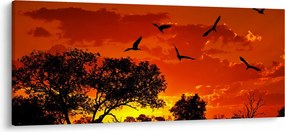Madarak képe naplementekor (120x50 cm)