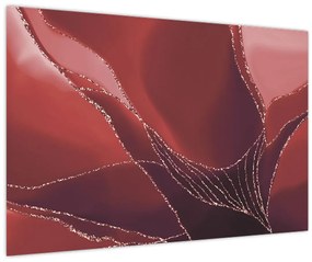 Kép - Piros absztrakt virág N⁰2 (90x60 cm)