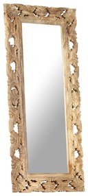 kézzel faragott barna tömör mangófa tükör 110 x 50 cm