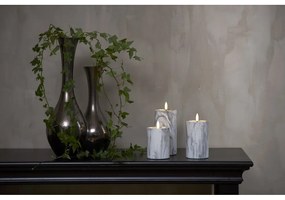 Flamme Marble szürke-fehér LED beton gyertya, magasság 15 cm - Star Trading