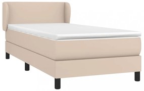 cappuccino színű műbőr rugós ágy matraccal 90 x 200 cm