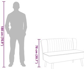 sárga szövetkanapé 117 x 55,5 x 77 cm