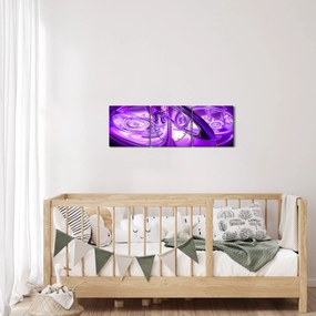 Lila fraktálos kép (órával) (90x30 cm)