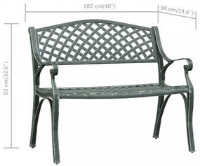 zöld öntött alumínium kerti pad 102 cm