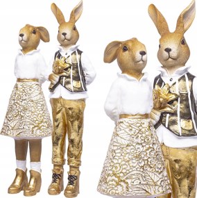 2 db Húsvéti figura Mr. és Mrs. Nyuszi 28 cm Nyuszi dekoráció