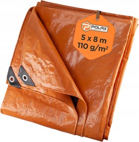 Ponyva Narancssárga 5x8m 110g/m2 Erős vízálló Polax szemek