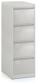 Fém iratszekrény A4 - 4 fiókos, 45,5 x 62 x 132 cm, hengeres zár, világosszürke - ral 7035