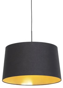 Függőlámpa fekete és arany pamut búrával 50 cm - Combi